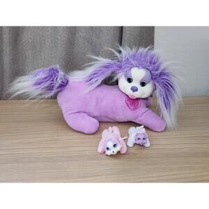 2017 Puppy Surprise Pink Purple Mama Dog with 2 Babies Stuffed Animals Plush